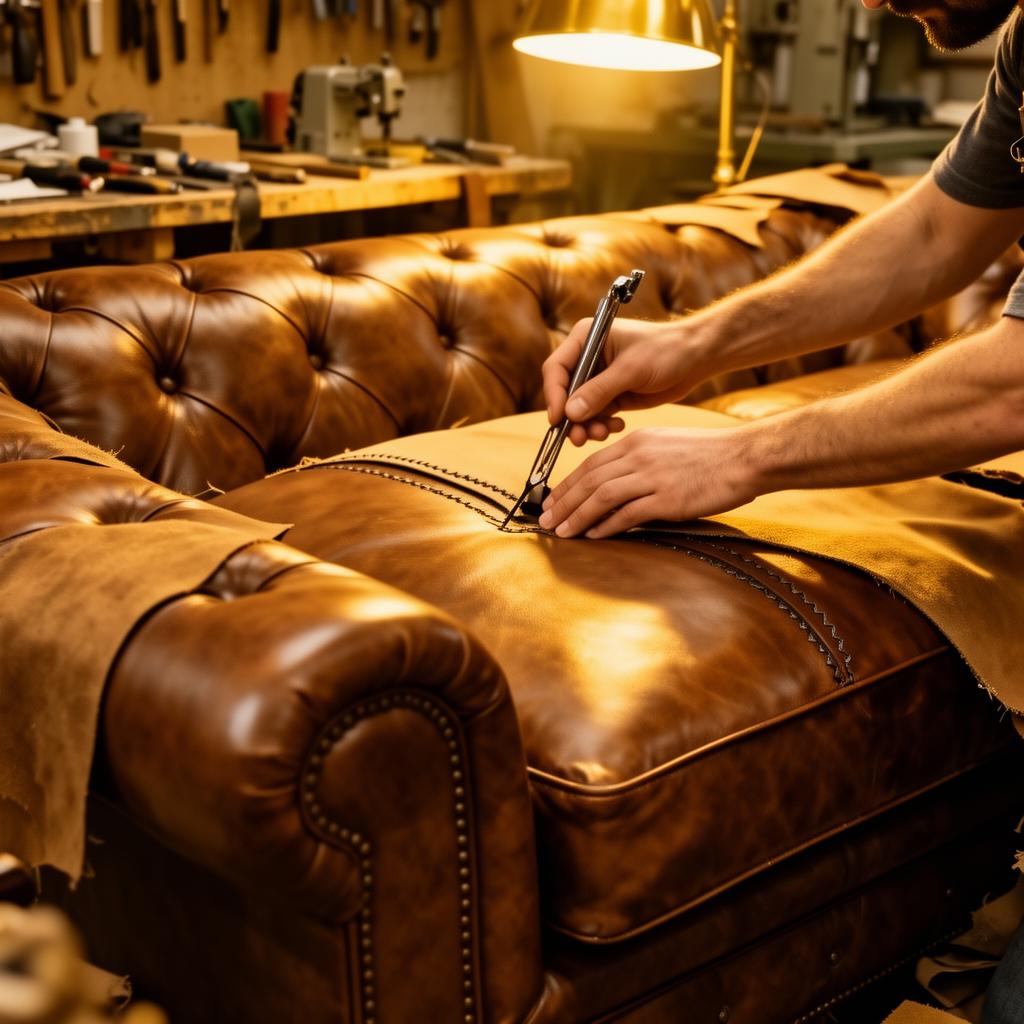 Premium leather sofa upholstery